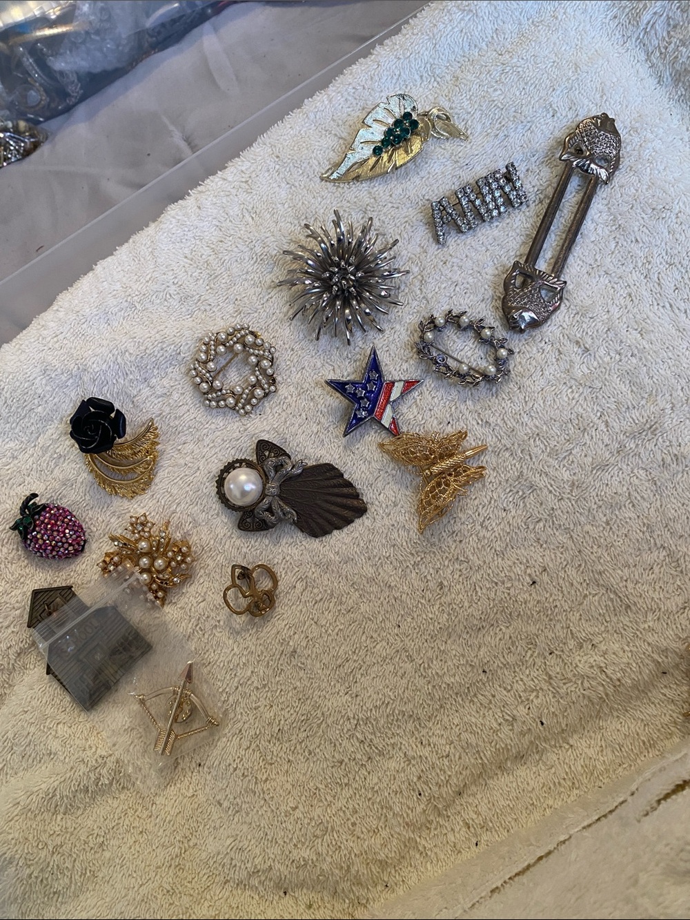 Set of fifteen dress pins